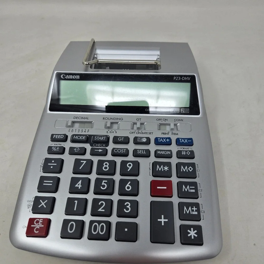 Canon P23-DHV Mini Desktop Printing Calculator‎ 2 Color Print  READ DESCRIPTION